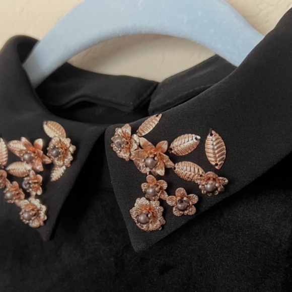 Ted Baker - Alava Embelished Collar Velvet Dress - Size 1(4 US) - Picture 2 of 11